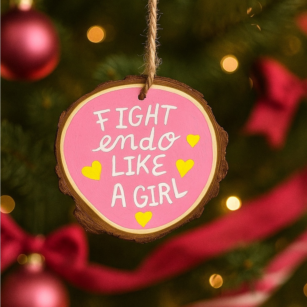 Pink & Yellow Endo Holiday Ornament